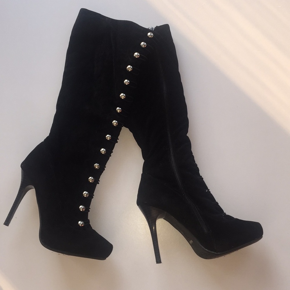 Anne Michelle Tall Military Stud Boots Size 9 New